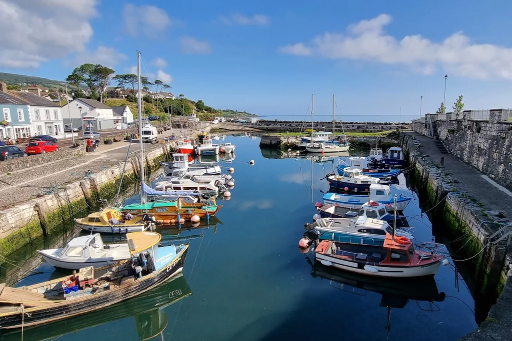 Carnlough Harbour on the Antrim Coast in County Antrim