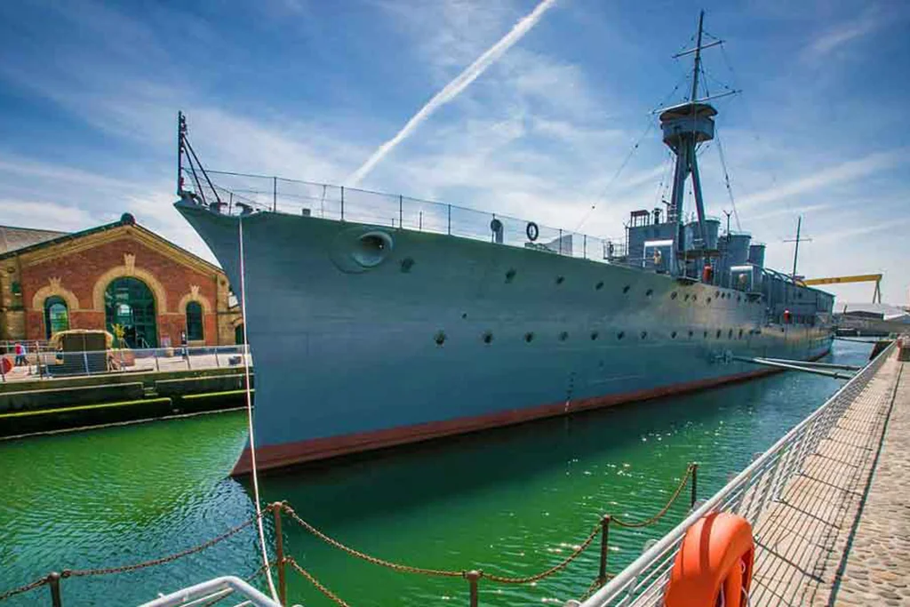 HMS Caroline in Belfast Harbour featured on the Must-Visit Attractions in Northern Ireland