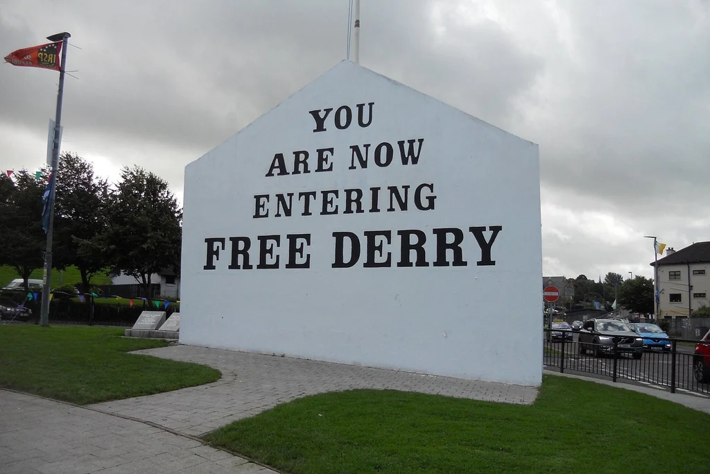 Free Derry sign in the Bogside area of Derry, Northern Ireland