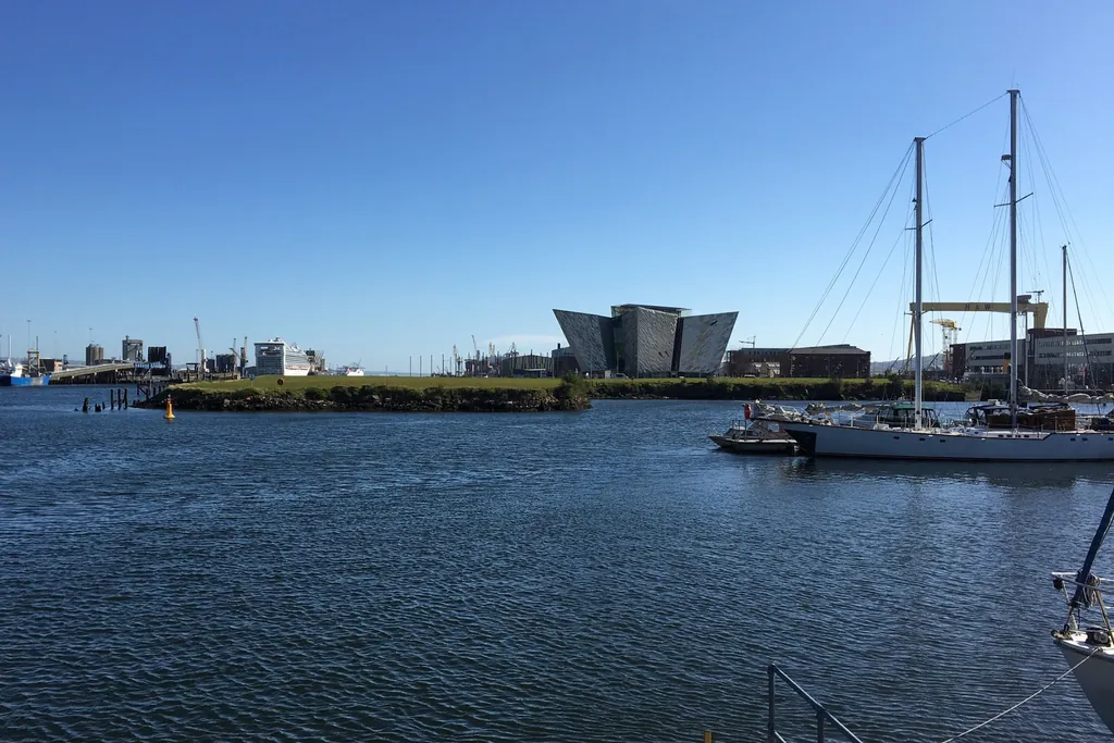 View of Belfast Harbour and Titanic Belfast from the waterfront featured on the Belfast Cruise Port Guide