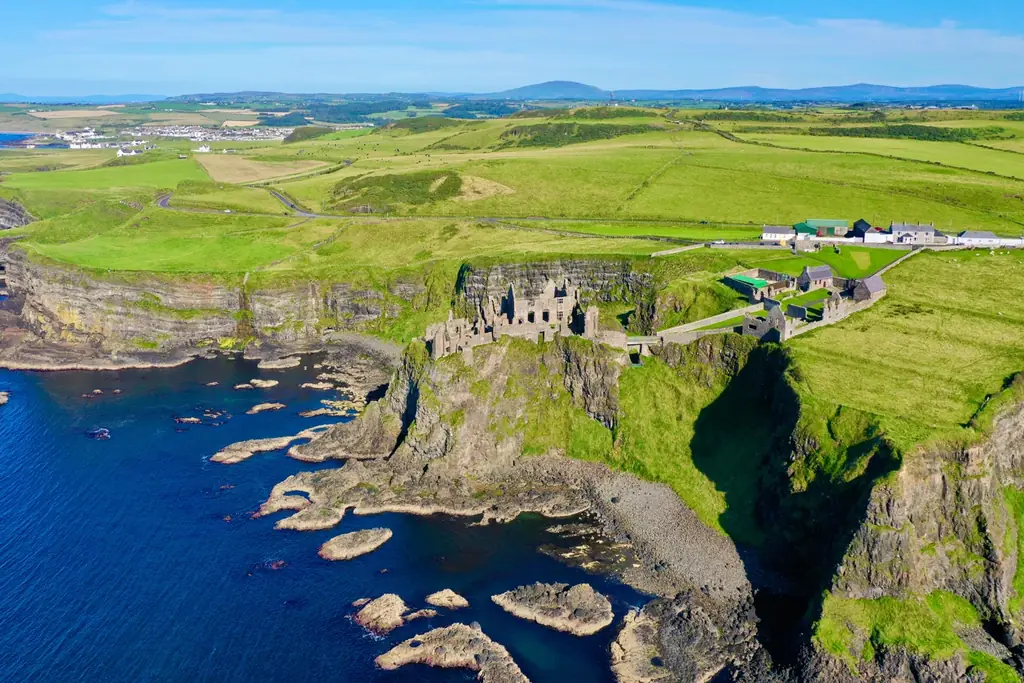Dunluce Castle ruins on the cliffs of the Antrim Coast