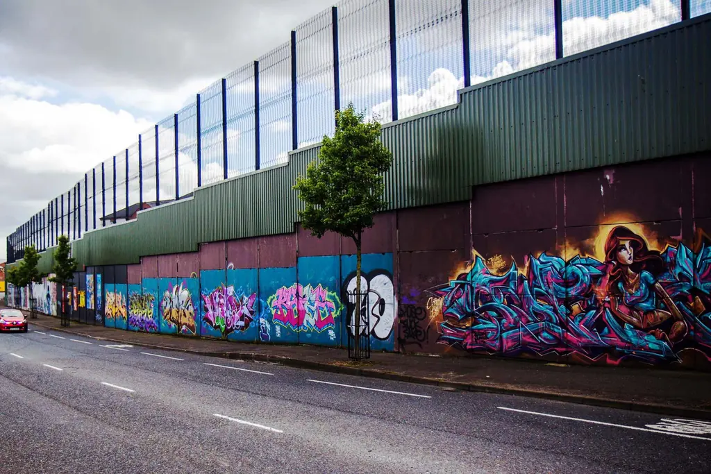 The Peace Wall in west Belfast